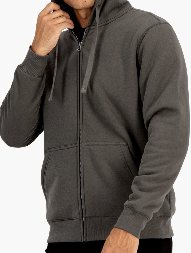 MyRunway | Shop Woolworths Charcoal Melange Zipped Slim Fit Sherpa